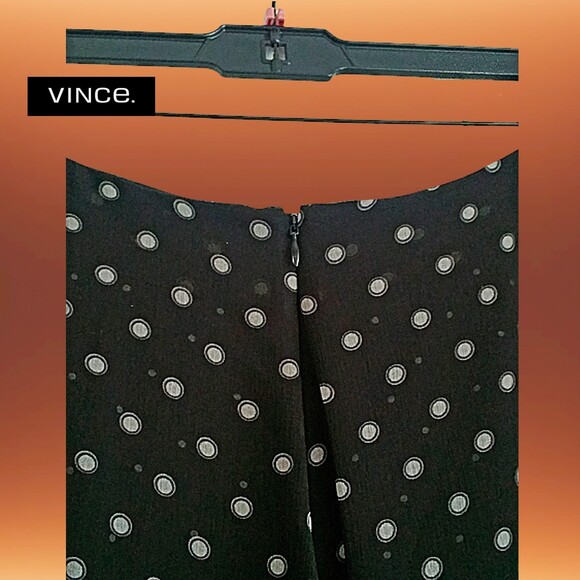 VINCE. NEW Mixed Dots Chiffon Overlay Midi Skirt S - Picture 8 of 12